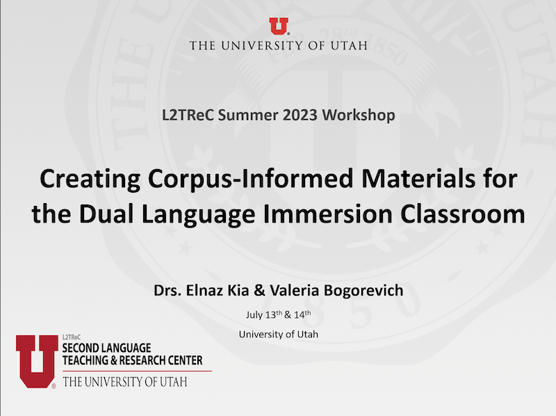 "Creating corpus-informed materials for the Dual language immersion classroom